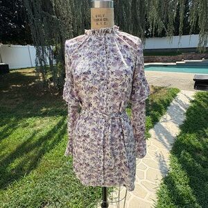 Nasty Gal Purple and Cream Floral Dress